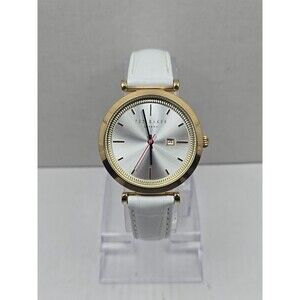 Ted Baker Ava Womens Gold Tone White Leather 36mm Date Quartz Watch New Battery